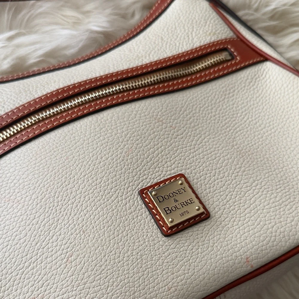 Dooney & Bourke Cream and Brown Leather Crossbody - Picture 3 of 6